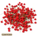 Detailed close-up of artificial red holly berries for Christmas DIY decoration 1.2cm size - Approx. 1.2cm / Red
