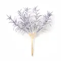 Nahaufnahme violetter, beflockter Kunstpflanzenstiele für DIY-Handwerk und Blumendekor - 6 Zweige Pro Bündel / Grauviolett