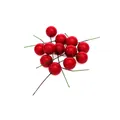 Makroansicht realistischer roter Kunstbeeren für die Weihnachts- und Neujahrsdeko - 0.8cm / Rot