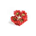 Vibrant kleine rote künstliche Seiden-Gänseblümchen mit Drahtstielen für Bastel - 1 Strauß 6 Blumen / Rot