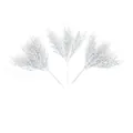 Glitzernde künstliche silberne Zedernzweige für DIY-Weihnachtskränze und Hochzeit - 6 Stück/Bündel / Silber