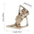 Detailed yoga posing skeleton resin ornament for Halloween home desk decoration - Side Stretching Pose (B366)