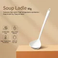 White food-grade silicone soup ladle for non-stick pans, 80g lightweight - Soup Spoon - Thin / White