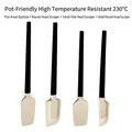 4-piece heat-resistant silicone spatula set for baking cream cakes in milk white - Oak Black Handle - 4-Piece Spatula Set / Four-Piece Set