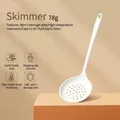 Professional white silicone slotted spoon heat resistant for non-stick pans 78g - Slotted Spoon - Thin Style / White