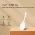Heat-resistant white silicone rice spoon for non-stick cookware, lightweight 60g design - Rice Spoon - Thin Style / White