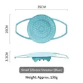 Blue heat-resistant silicone steamer tray insert with handles for cooking, 35cm size - Silicone Steamer / Small Blue