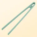 Heat-resistant mint green silicone kitchen tongs for non-stick cooking and BBQ - Long / Green