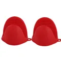 Red silicone pinch mitts heat-resistant oven gloves for baking and cooking - 1 Pair Pack / China Red