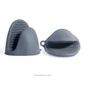 Pair of Nordic grey heat resistant silicone oven mini pinch mitts for kitchen baking - 1 Pair Pack / Nordic Grey