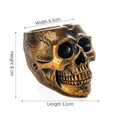 Detaillierte Maße des gotischen Harz-Totenkopf-Aschenbechers für die Heimdekoration - Totenkopf Aschenbecher (124) / Bronzegold