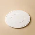 White circular heat-resistant silicone mat for kitchen dining tables and hot dishes - White