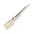 Professional heat resistant silicone and stainless steel BBQ tongs in creamy white finish - Slotted Spatula (with Stand) / 12 Inch / White