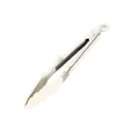 Heat resistant cream silicone food tongs with stainless steel stand for BBQ and cooking - 9 Inch Silicone Tongs With Stand
