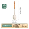 Extra large silicone cooking spoon with ergonomic beech wood handle for non-stick pans - Large Auxiliary Spoon