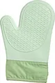 Light green heat-resistant silicone oven mitt with anti-slip textured grip for baking - Two-Finger Style / 1 Piece / Green