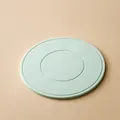 Mint green round heat-resistant silicone placemat and kitchen trivet for dining table - Cyan