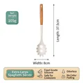 Large silicone pasta fork with beech wood handle, 37.5cm long and 8cm wide - Large Pasta Server