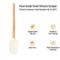 Heat resistant silicone spatula with ergonomic wooden handle for baking and cooking - Small Flat Head Shovel / Beech Wood Handle
