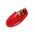 Afilador de cuchillos manual rojo compacto de 2 etapas con forma de ratón portátil - Bolsa de PP / Rojo