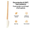 Food-grade silicone baking spatula with wooden handle for cake decorating - Small Round Head Spatula / Beech Wood Handle