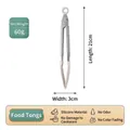 Pinzas de cocina de silicona resistentes al calor, 21 cm, blanco, para BBQ y bistecs - Estilo de Bloqueo de 7 Pulgadas