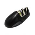 Mini afilador de cuchillos manual portátil de 2 etapas con forma de ratón negro - Bolsa de PP / Negro