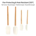 Heat-resistant 4-piece silicone spatula set with wooden handles for versatile baking tasks - Four-Piece Set / Beech Wood Handle