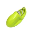 Ergonomic portable lime green mouse-shaped two-stage manual kitchen knife sharpener - PP Bag / Green