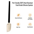 Heat-resistant silicone baking spatula with black handle and cream head - Large Round Head Spatula / Oak Black Handle