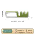 Large green multi-function 3-stage knife sharpener tool with specific size dimensions - Three-Section / Green