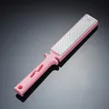 Pink double-sided manual knife sharpener tool with 400 grit honeycomb diamond surface - Pink Small