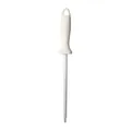 Professional stainless steel sharpening rod with ergonomic white handle for kitchen knives - White Honing Rod