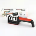 Affilacoltelli manuale professionale a 4 stadi in rosso e nero per coltelli da cucina - Rosso e Nero / Affilatore a 3 Stadi (Scatola a Colori)