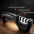 3-stage professional manual knife sharpener with tungsten steel and ceramic slots - 3-Stage Knife Sharpener (PP Bag)