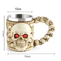 3D skull mug made of resin and stainless steel with red crystal eyes for bar - Skull Head Style (6212) / Single Piece