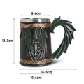 Dimensiones de la jarra de cerveza de dragón y espada con acero inoxidable - Estilo Dragón y Espada (9131) / L