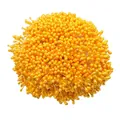 Nahaufnahme von 3 mm hellgelben perligen Gips-Staubblättern für künstliche Blumen-DIY - 1 Bündel (Ca. 1500 Stück) / Orange
