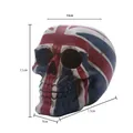 Halloween skull figurine painted with British Union Jack flag motif for decoration - British Flag Style (K6113)