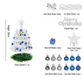30cm weiße Mini-Weihnachtsbaum DIY Dekoration Set mit blauem silbernem Christbaumschmuck - 30cm Grüne Basis (Keine Lichterkette) / 30cm