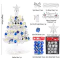 Kleiner DIY weißer Tischweihnachtsbaum mit blauen silbernen Ornamenten und LED Licht - 45cm Weiße Basis (Warmweiße LED) / 45cm
