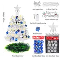 45cm weißer Mini-Weihnachtsbaum mit blauem Schmuck für Tisch-DIY-Deko - 45cm Grüne Basis (Warmweiße LED)