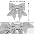 Silberner Glitzer Weihnachts-Schleifen-Dekor für Bäume und Kränze, 14cm Variante - 1 Stück / Silber