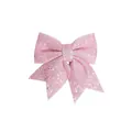 Handgefertigte rosa Glitzerschleife für Weihnachtsbaumdekoration und Haarschmuck Accessoire - Rosa