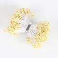3mm cremefarbene Perlenblüten-Staubblätter für künstliche Blumen- und Bastelarbeiten - 1 Bündel (Ca. 1500 Stück) / Hellgelb