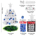 Komplettes 45 cm weißes Mini-DIY-Weihnachtsbaum-Set mit blau-silbernem Dekor - 45cm Grüne Basis (Keine Lichterkette)