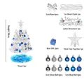 Mini-Weihnachtsbaum-Set, weiß, 30 cm, mit blauem und silbernem Baumschmuck - 30cm Blaue Basis (Keine Lichterkette)