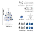 Weißes 30cm Mini-DIY-Weihnachtsbaum-Set mit blauem und silbernem Schmuck - 30cm Weiße Basis (Keine Lichterkette)