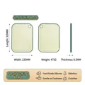 Small food-grade silicone double-sided cutting board in light green, size 320x235x8.5mm - Small Double-Sided Cutting Board