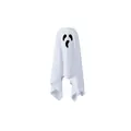 Close-up of a white Halloween ghost hanging prop with black screaming face design - Small 15*50cm / Scream Ghost